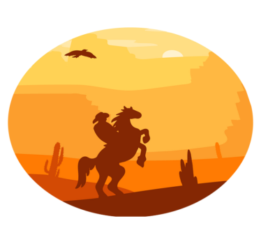 Sunset Silhouette animal vinyl rug - TenStickers