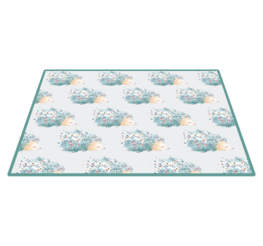 Hedgehog Floral Patterns nursery vinyl rug - TenStickers