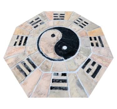Yin Yang Tile Art mosaic vinyl rug - TenStickers