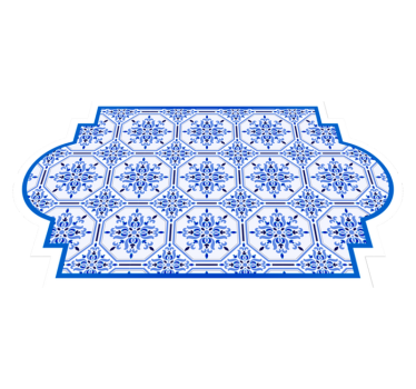 Ornate Blue Tiles tile vinyl rug - TenStickers