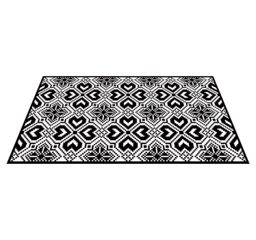 Monochrome Tribal Pattern geometric vinyl rug - TenStickers