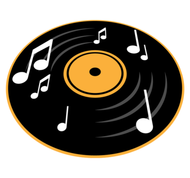Musical Record Motif circular vinyl rug - TenStickers