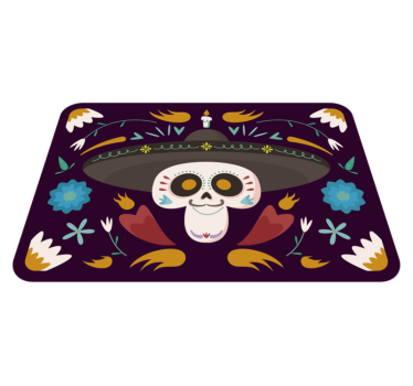 Festive Skull Imagery event vinyl rug - TenStickers