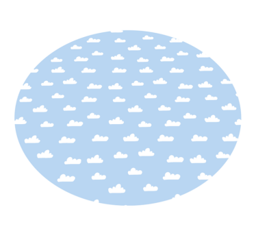 Cloudy Sky Circle kids vinyl rug - TenStickers
