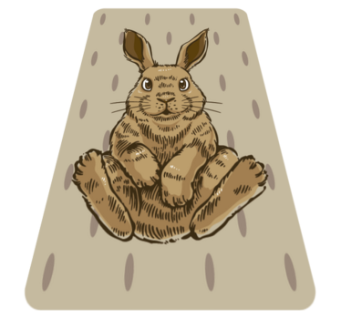 Sitting Bunny Illustration nursery vinyl rug - TenStickers