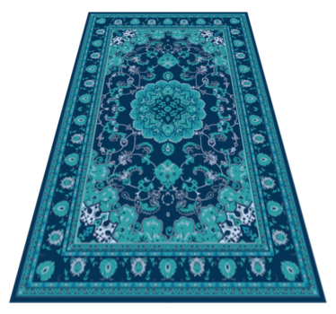 Mandala vinyl rug teal mandala elegance - TenStickers