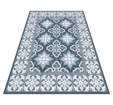 Traditional tile bathroom vinyl rug - TenStickers