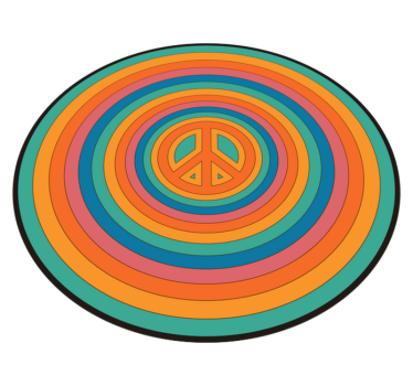 Colorful Peace Symbol teen vinyl rug - TenStickers