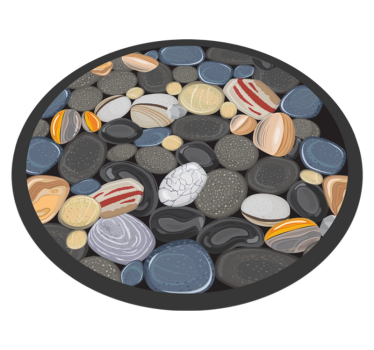 Pebble Mosaic circular vinyl rug - TenStickers