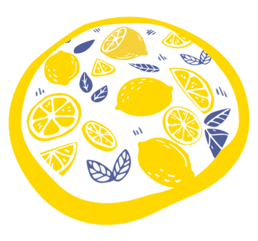 Citrus Pattern Circle floral vinyl rug - TenStickers