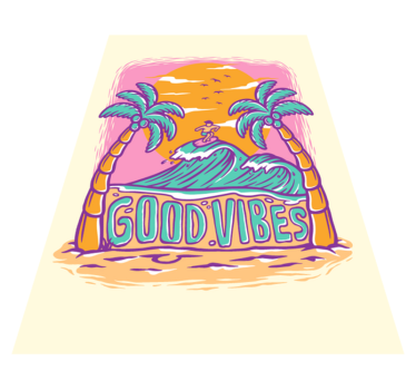 Good Vibes Surf teen vinyl rug - TenStickers