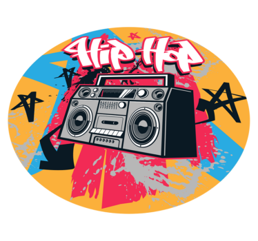 Hip Hop Boombox teen vinyl rug - TenStickers