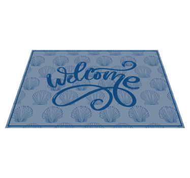 Seashell Welcome Script custom rug - TenStickers