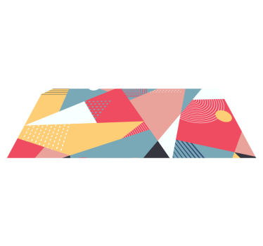 Colorful geometric composition geometric vinyl rug - TenStickers