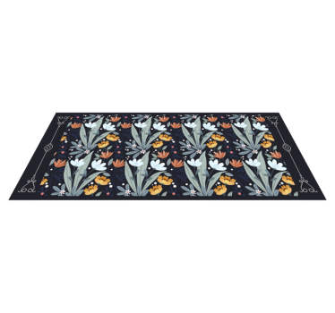 Floral arrangement pattern floral vinyl rug - TenStickers