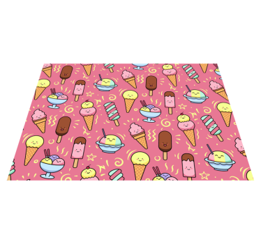 Playful Dessert Pattern Playroom Rug - TenStickers