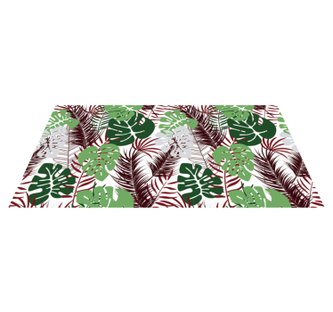 Tropical Foliage Overlay floral rug - TenStickers