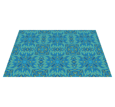 Symmetrical pattern blue vinyl rug - TenStickers