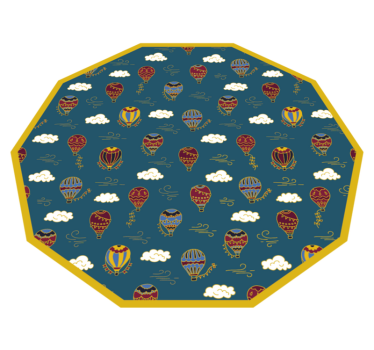 Hot Air Balloons playroom carpet - TenStickers