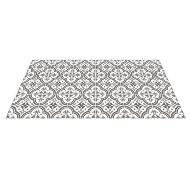 grey tiles and flowers tile mat - TenStickers