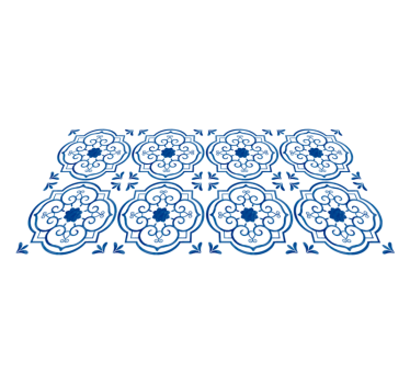 Ornate motif tile pattern vinyl rug - TenStickers
