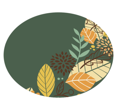 Botanical Pattern Circle floral vinyl rug - TenStickers
