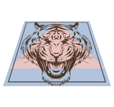 Stylized Tiger Portrait animal vinyl rug - TenStickers