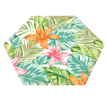 Tropical Flora floral vinyl rug - TenStickers