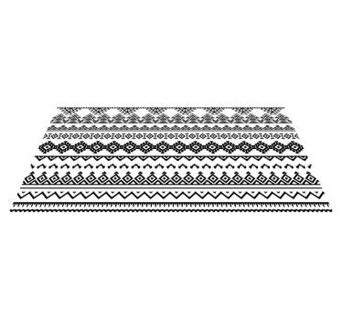 Geometric black and white ethnic print vinyl hallway runner - TenStickers