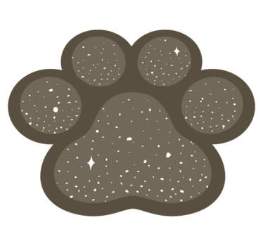 Animal print vinyl rug in paw print shape - TenStickers