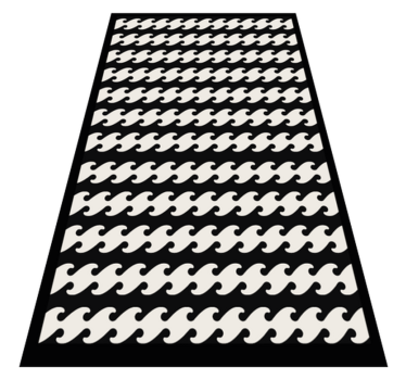 Monochrome Wavy Lines striped vinyl rug - TenStickers