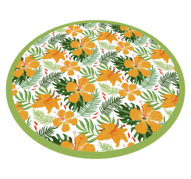 Tropical Botanical Symphony floral vinyl rug - TenStickers