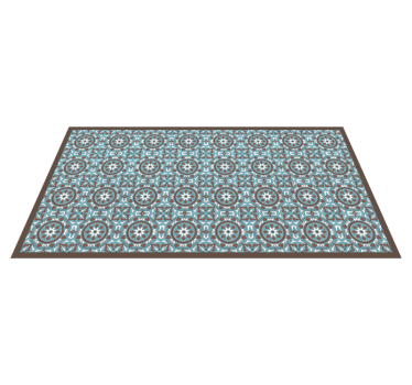 Arabian turquoise tile kitchen vinyl rug - TenStickers