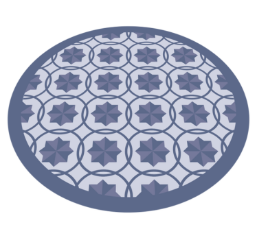 Geometric vinyl rug with symmetric design - TenStickers