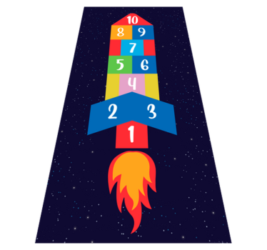 Space Hopscotch game vinyl rug - TenStickers