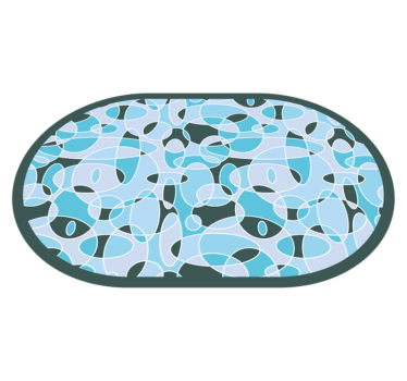 Abstract oval pattern bathroom vinyl rug - TenStickers