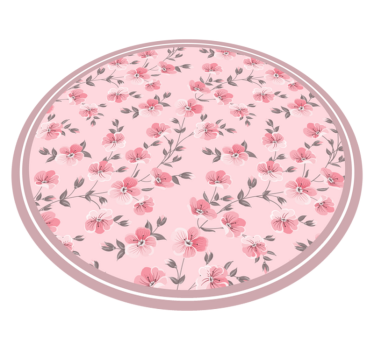 Floral circle design floral vinyl rug - TenStickers