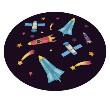 Spacecraft Exploration kids vinyl rug - TenStickers
