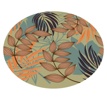 Botanical Foliage Pattern floral vinyl rug - TenStickers