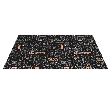Bon Appetit Cook kitchen vinyl rug - TenStickers