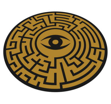 Labyrinth Eye Symbol game vinyl rug - TenStickers