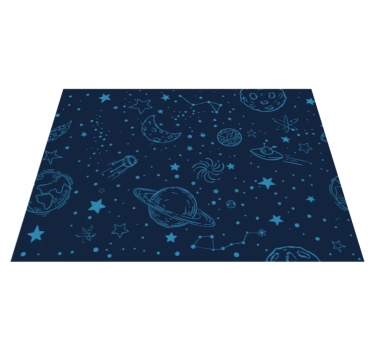 Space-Themed Illustration kids vinyl rug - TenStickers
