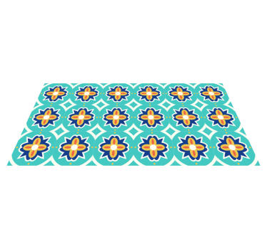 Floral Mosaic Pattern tile vinyl rug - TenStickers