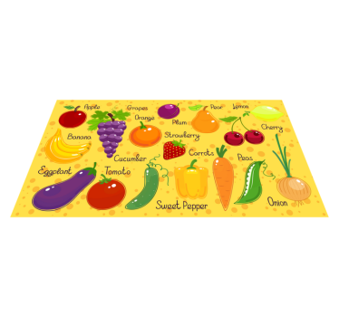 Colorful Fruit Vegetables kitchen vinyl rug - TenStickers