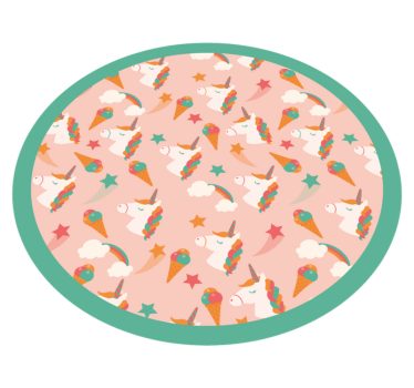Unicorn Motif Circle kids vinyl rug - TenStickers