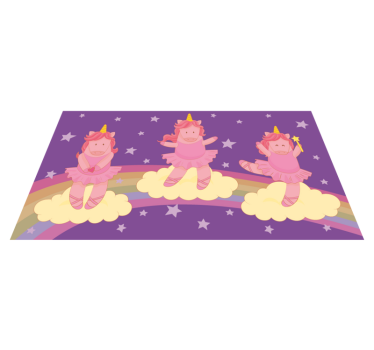 Unicorn Fantasy Dance kids vinyl rug - TenStickers