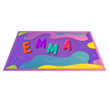 Personalized Name custom vinyl rug - TenStickers