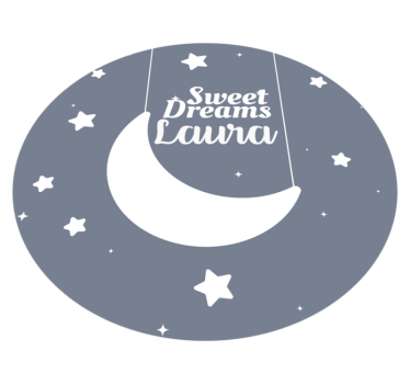 Personalized Moon Design custom vinyl rug - TenStickers