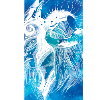 Mythical Caprine Illustration animal vinyl rug - TenStickers