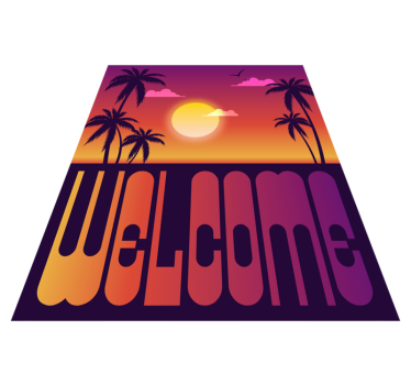 Tropical Sunset Welcome custom rug - TenStickers